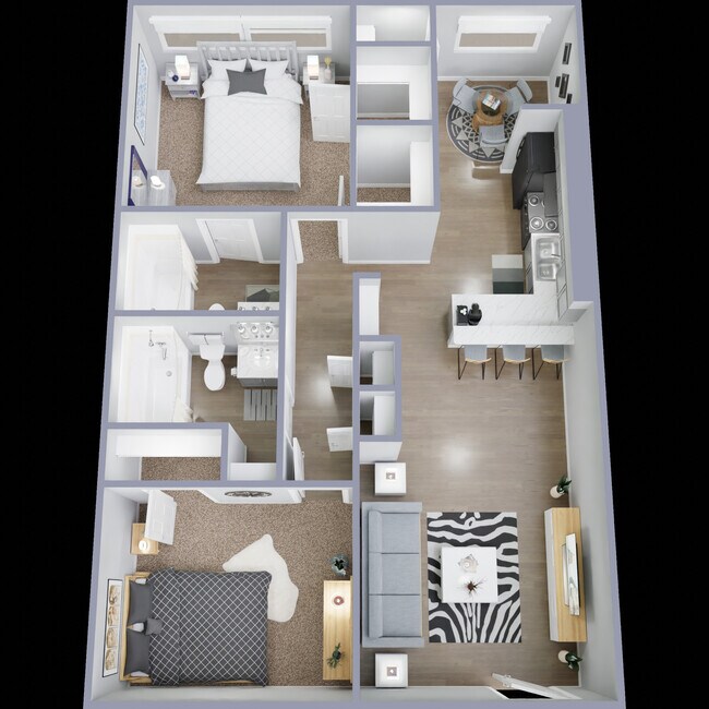 2 Bedroom / 2 Bathroom Silver 101 floor plan